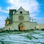 Ricostruzione nel corso degli anni dei danni causati dal terremoto del 1997; Italia, Umbria, Perugia, Assisi, Basilica di San Francesco in Assisi, Sacro Convento