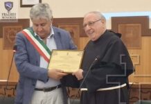 Sicilia: Civica benemerenza a fra Paolo Fiasconaro dal Comune di Castelbuono Sicilia, Paolo FIASCONARO OFMConv